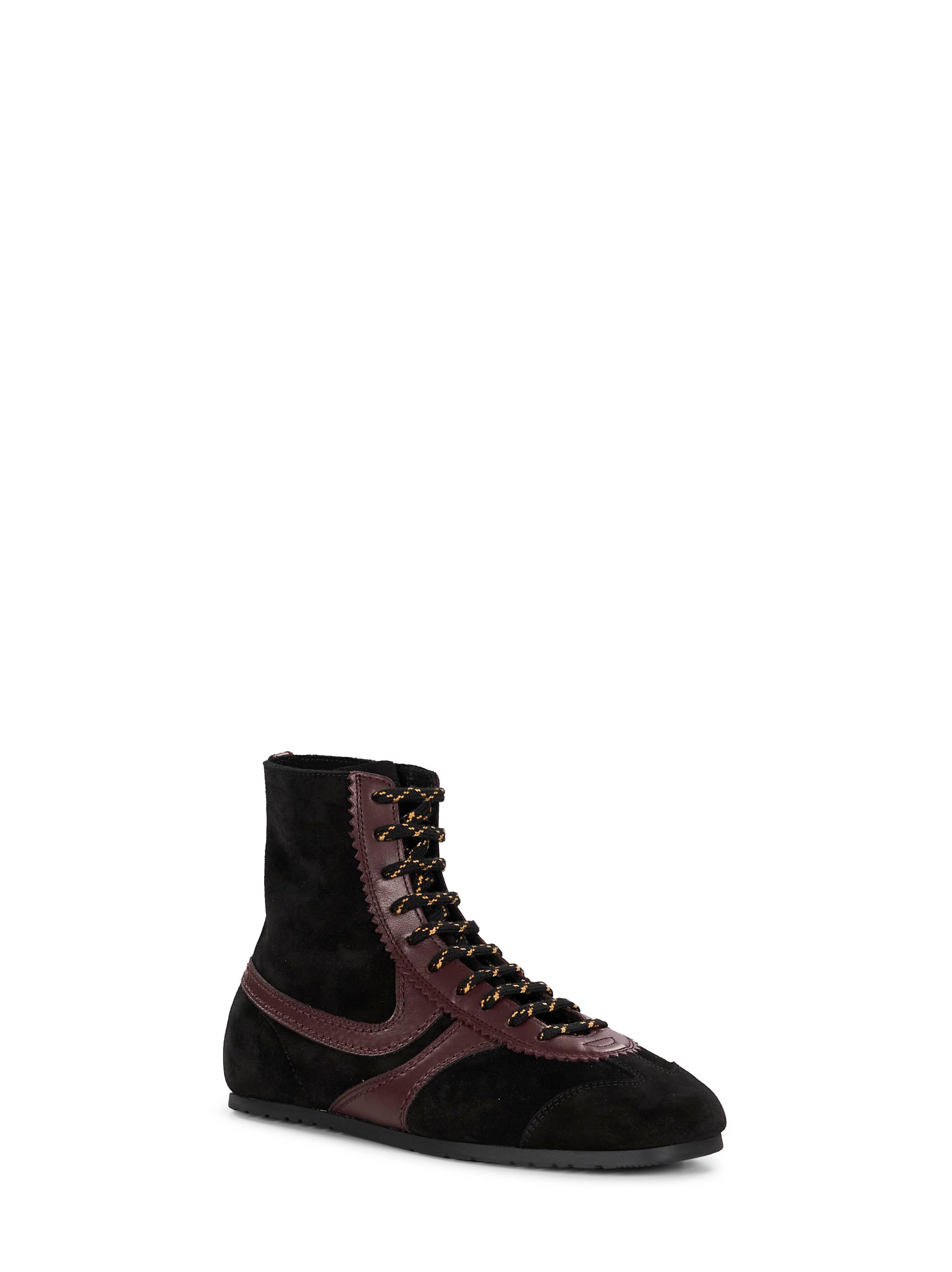 Sneakers alte a pannelli in bordeaux 
