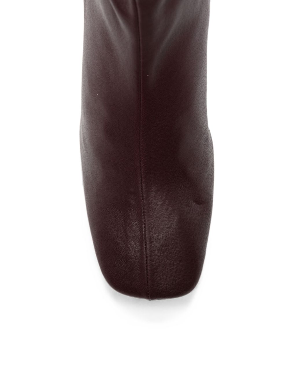 Stivaletti con tacco in pelle in bordeaux 