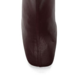 Stivaletti con tacco in pelle in bordeaux 