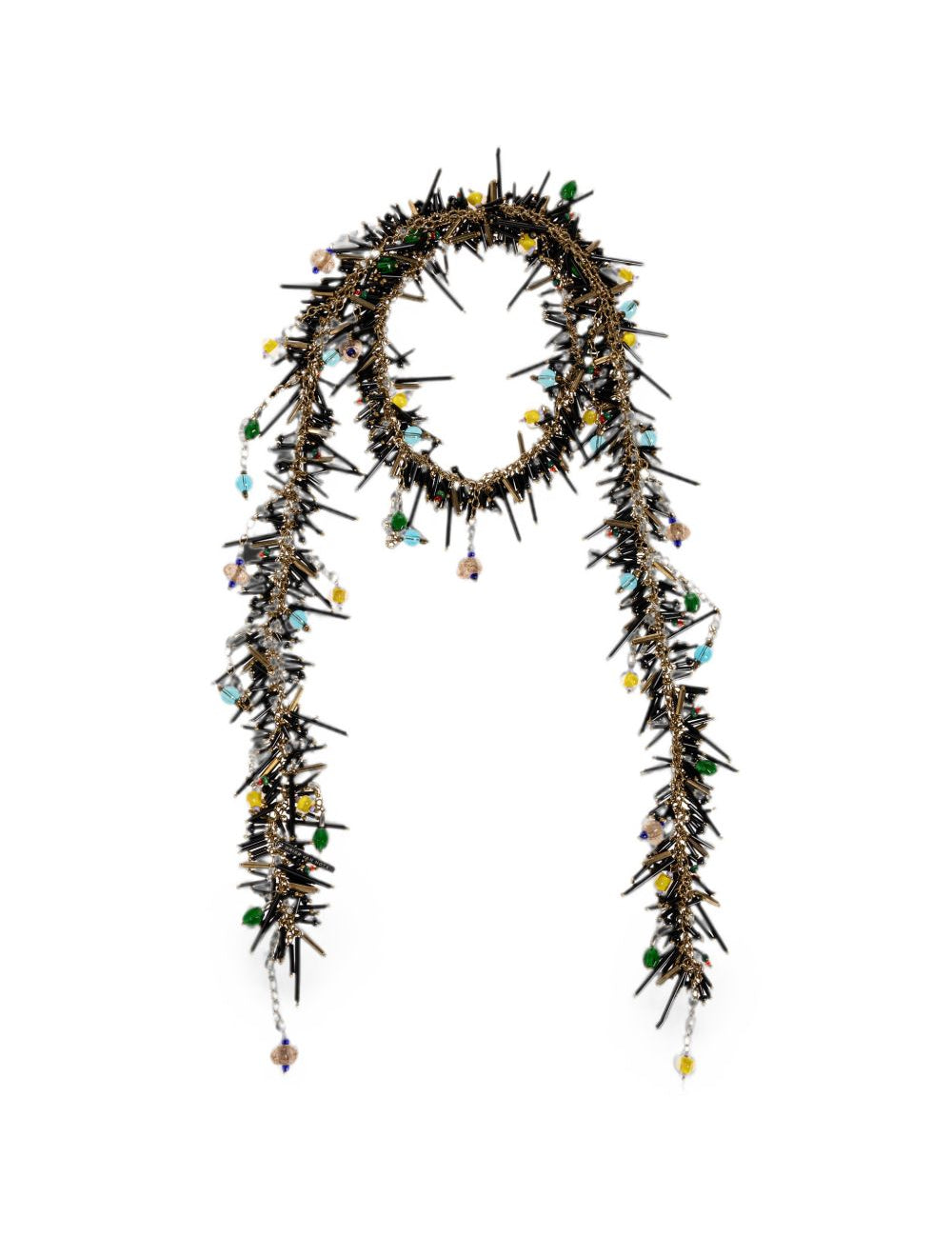 Collana avvolgente con perline multicolore 