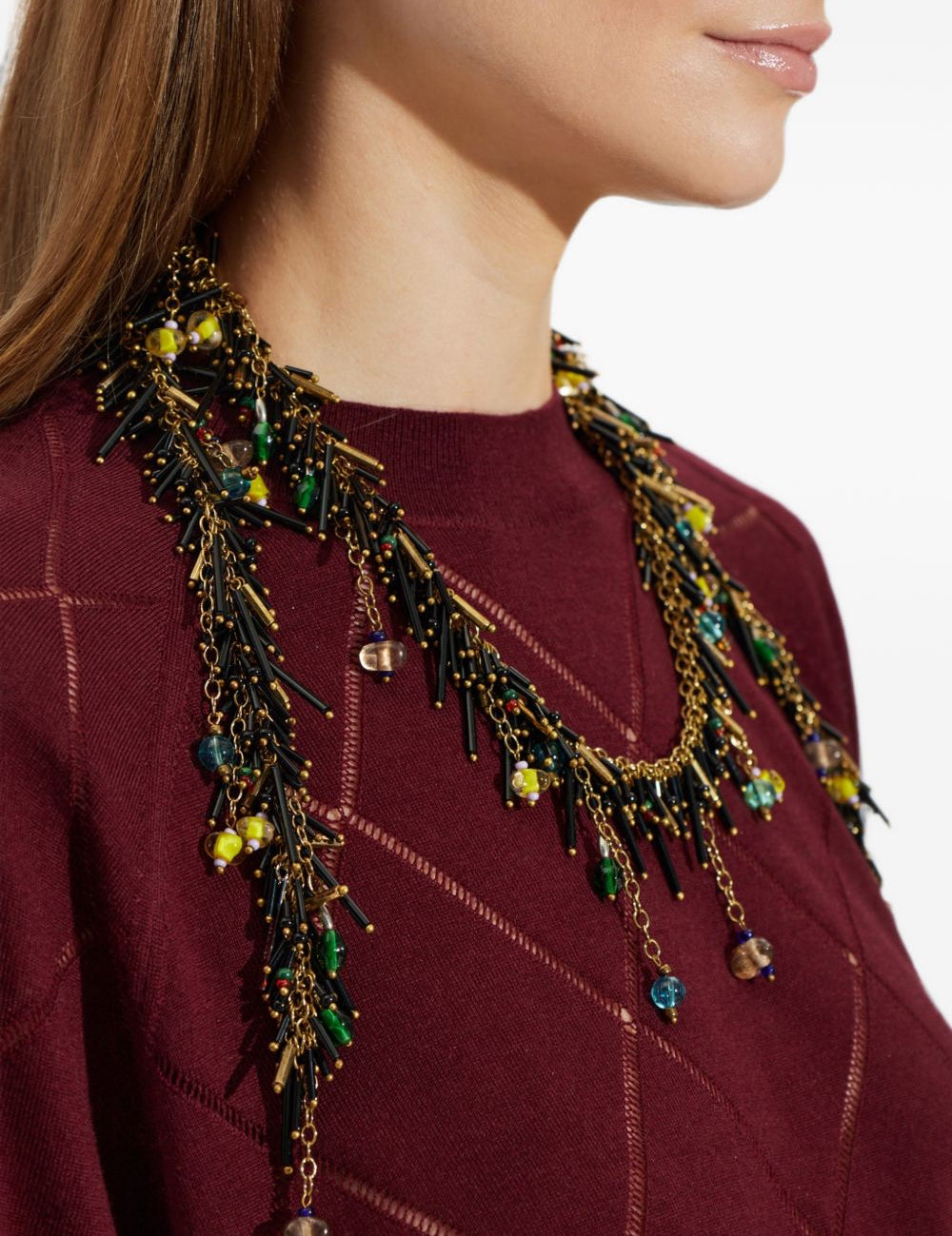 Collana avvolgente con perline multicolore 