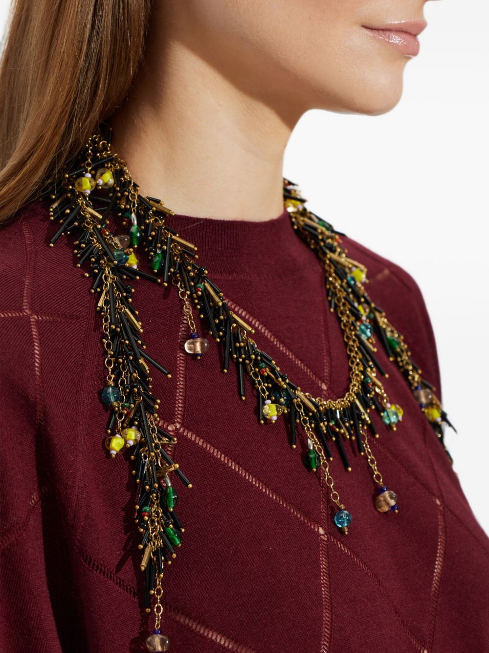 Collana avvolgente con perline multicolore 