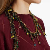 Collana avvolgente con perline multicolore 