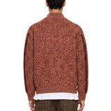 Cardigan in maglia con zip in marrone 