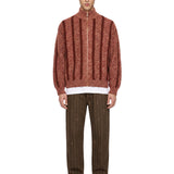 Cardigan in maglia con zip in marrone 