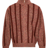 Cardigan in maglia con zip in marrone 