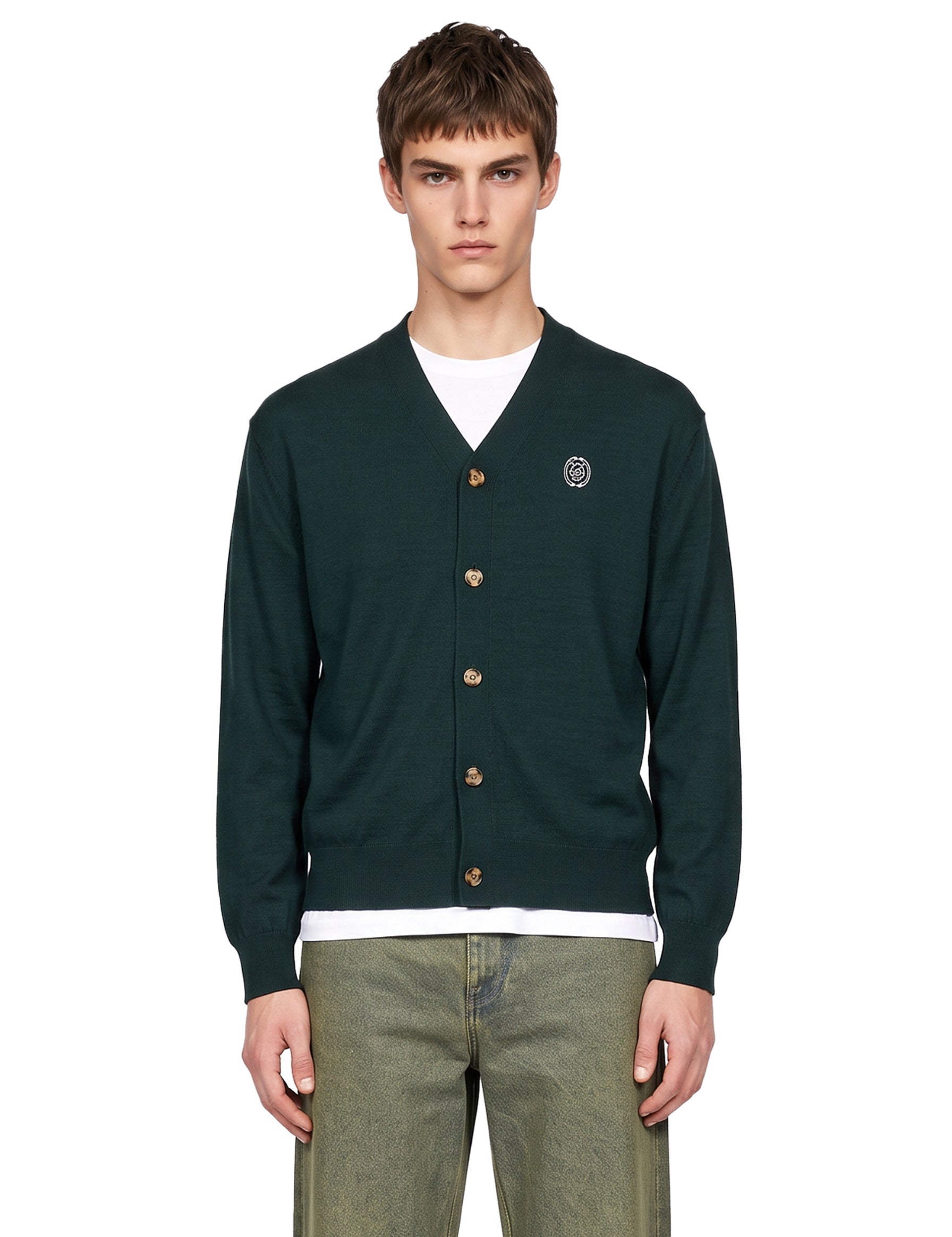 Cardigan D Mirror in verde scuro 