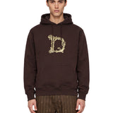 Felpa con cappuccio Clumn D in marrone 