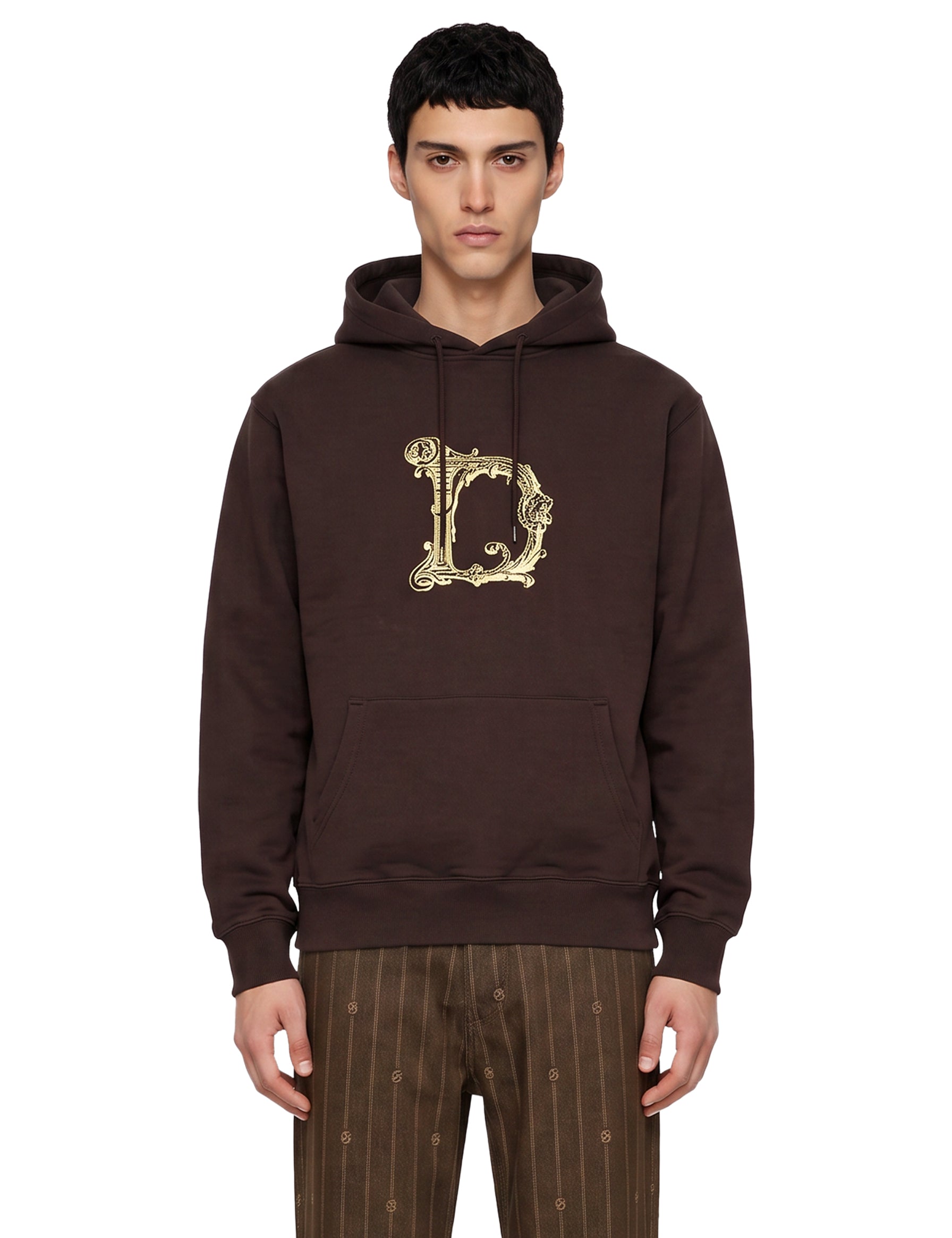 Felpa con cappuccio Clumn D in marrone 