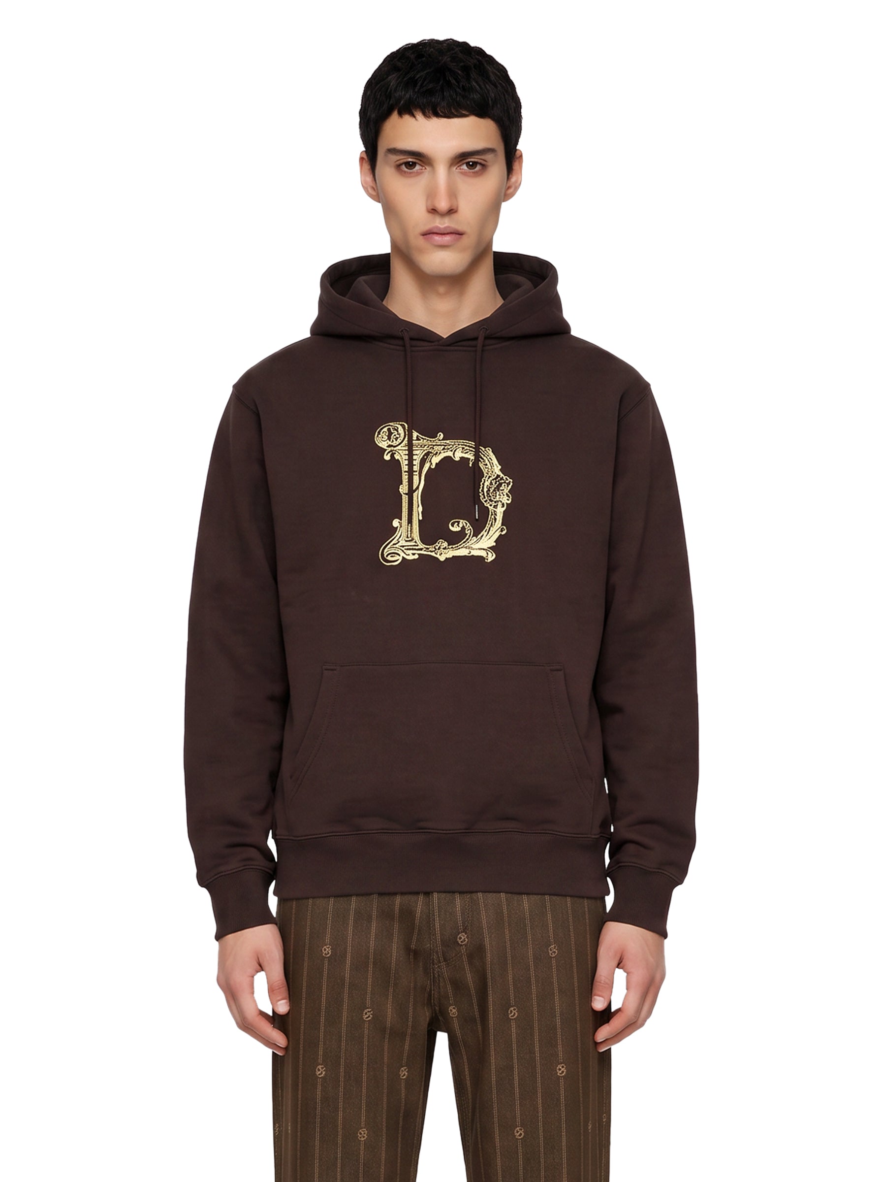 Felpa con cappuccio Clumn D in marrone 