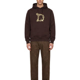 Felpa con cappuccio Clumn D in marrone 