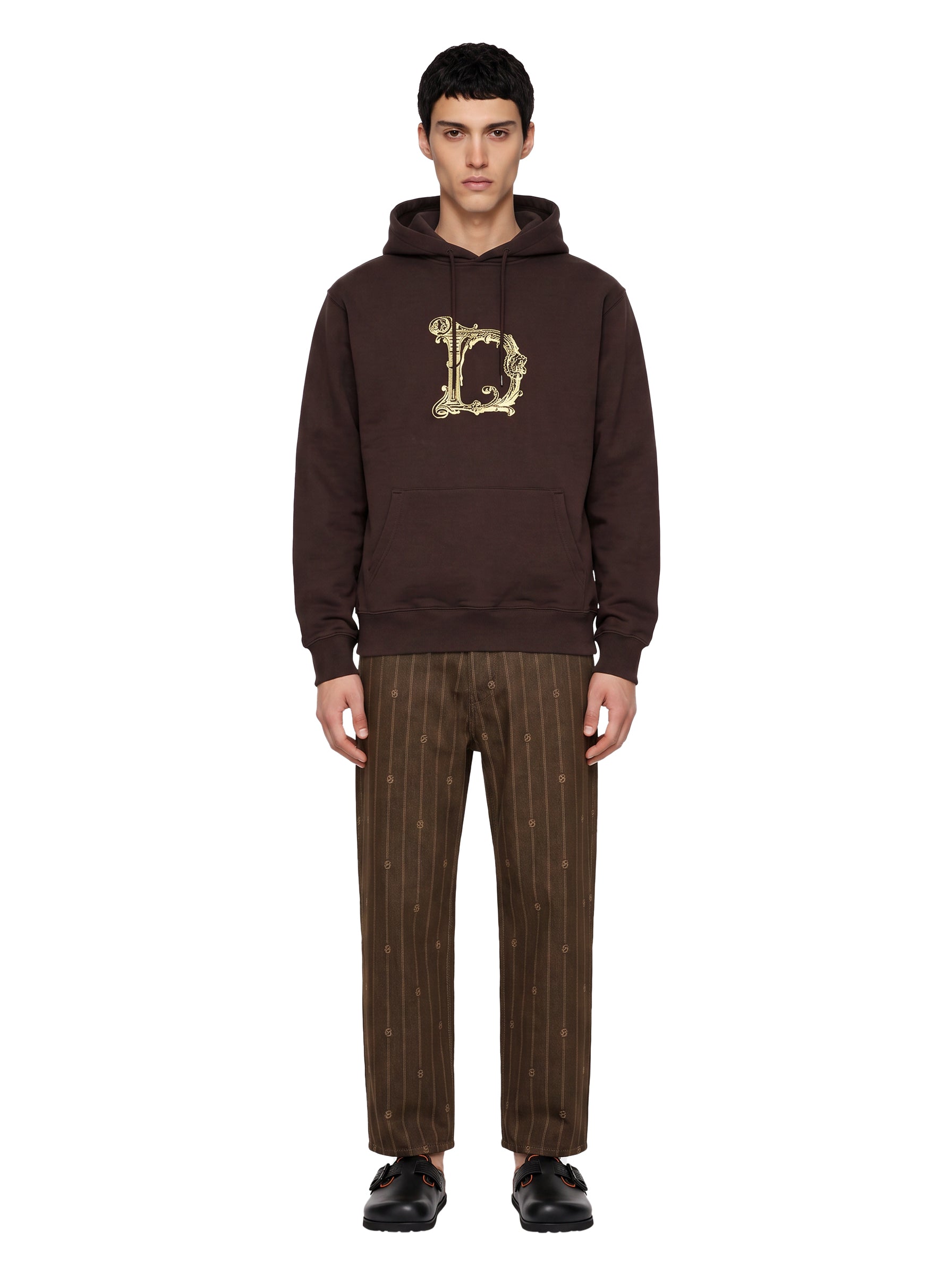 Felpa con cappuccio Clumn D in marrone 