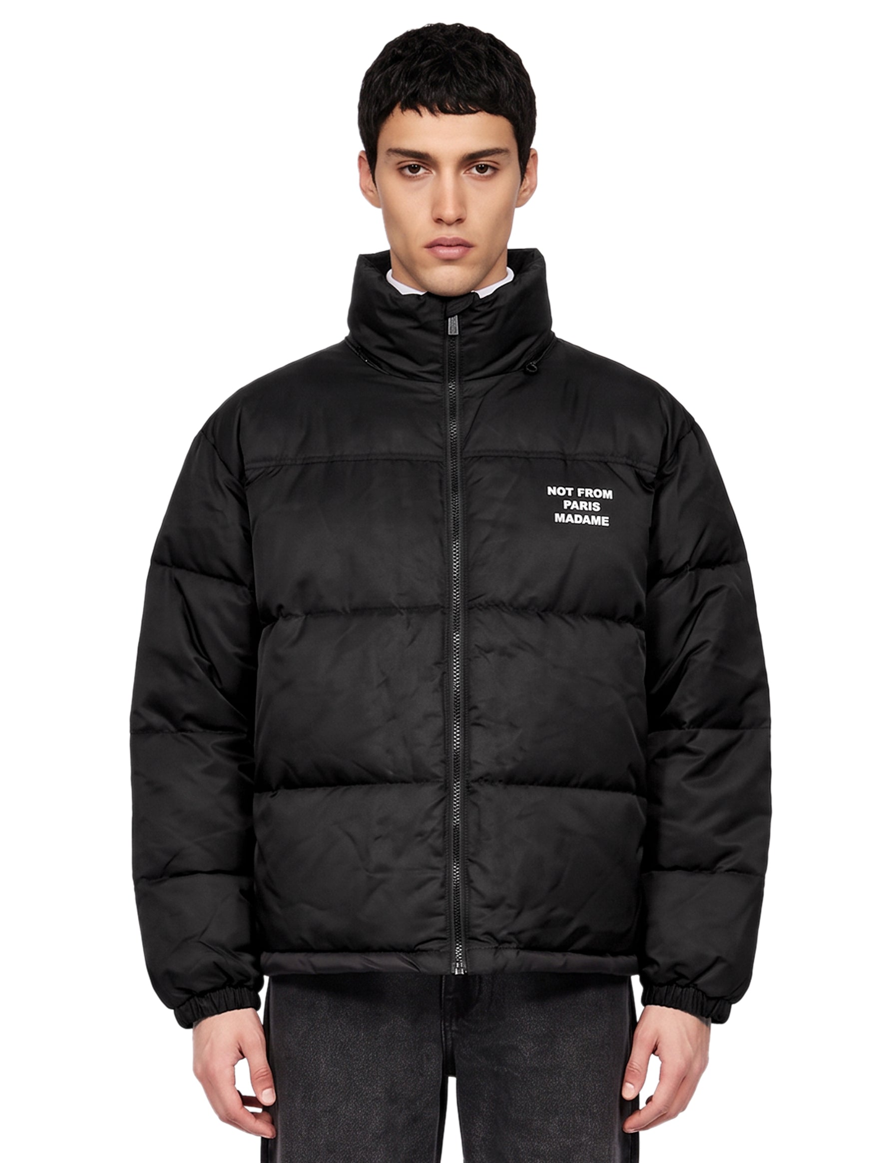 Piumino imbottito oversize in nero 