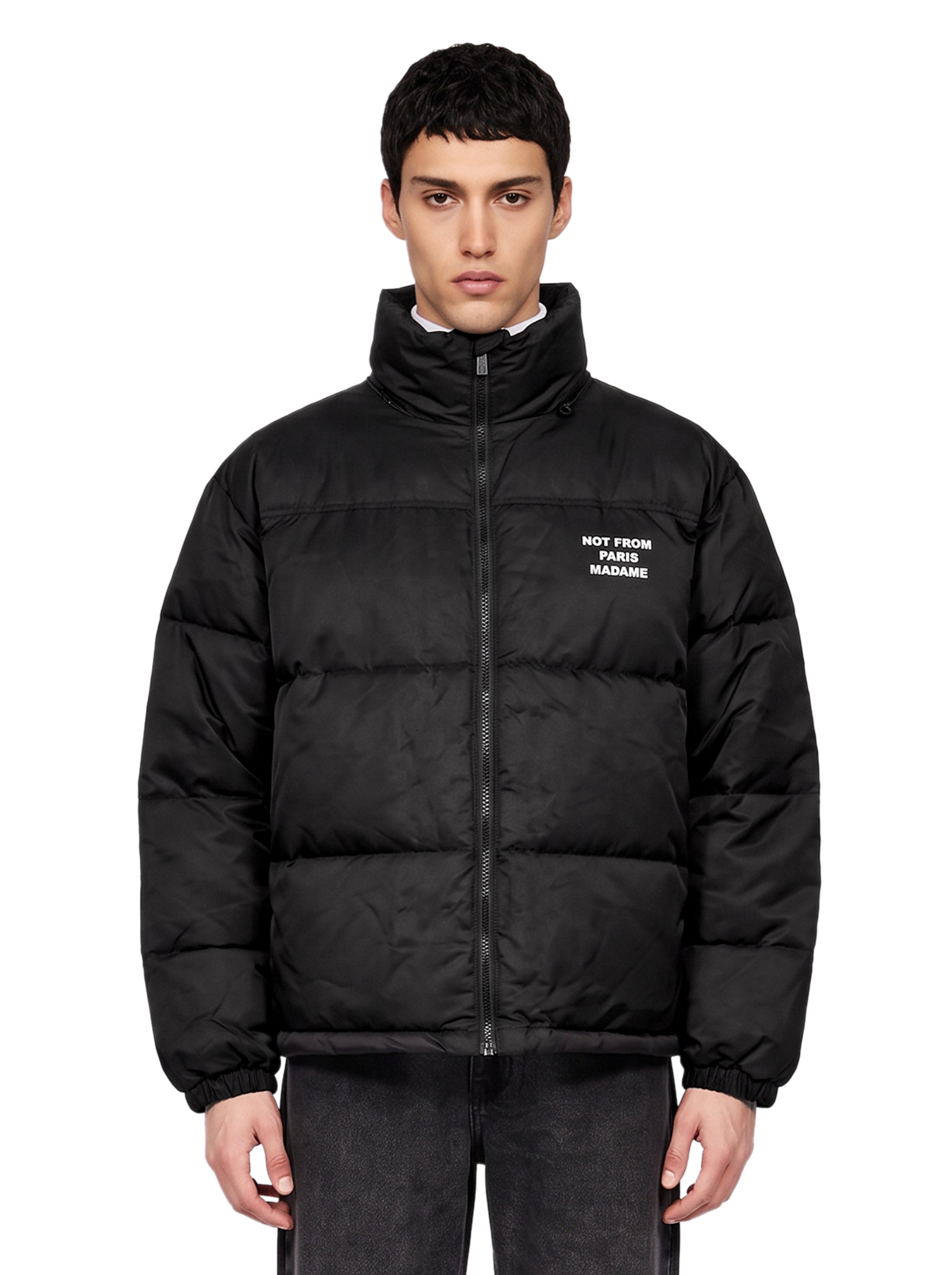 Piumino imbottito oversize in nero 