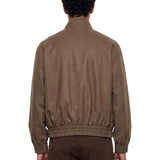 Bomber in lana con zip in marrone 