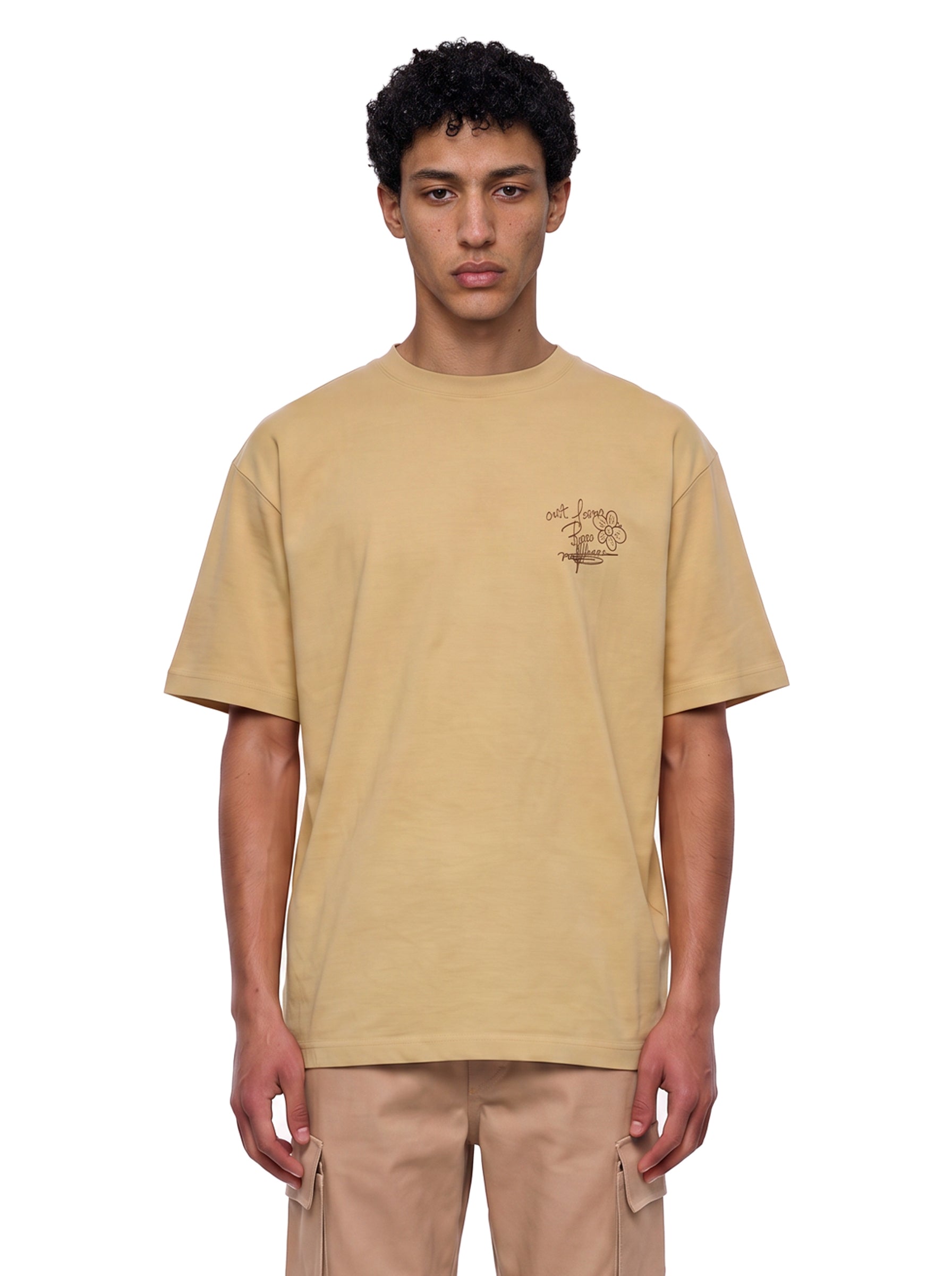 T-shirt a maniche corte con stampa Esquisse in beige 