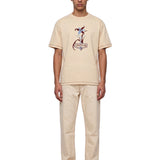 T-shirt a maniche corte con stampa Iris in beige 