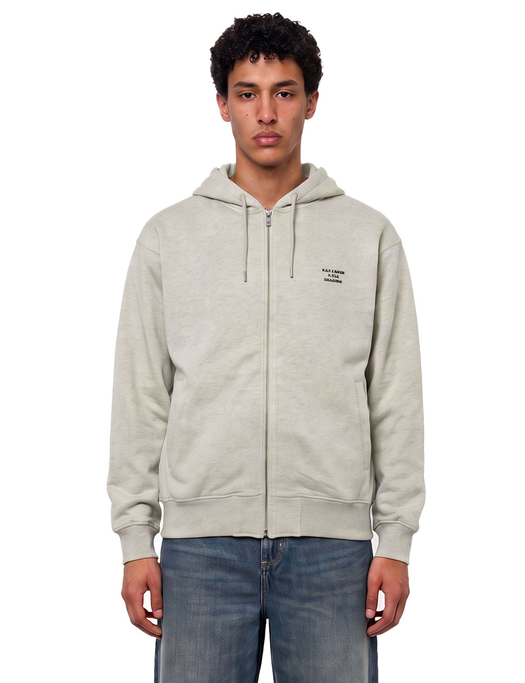 Felpa con cappuccio con stampa grafica in grigio 