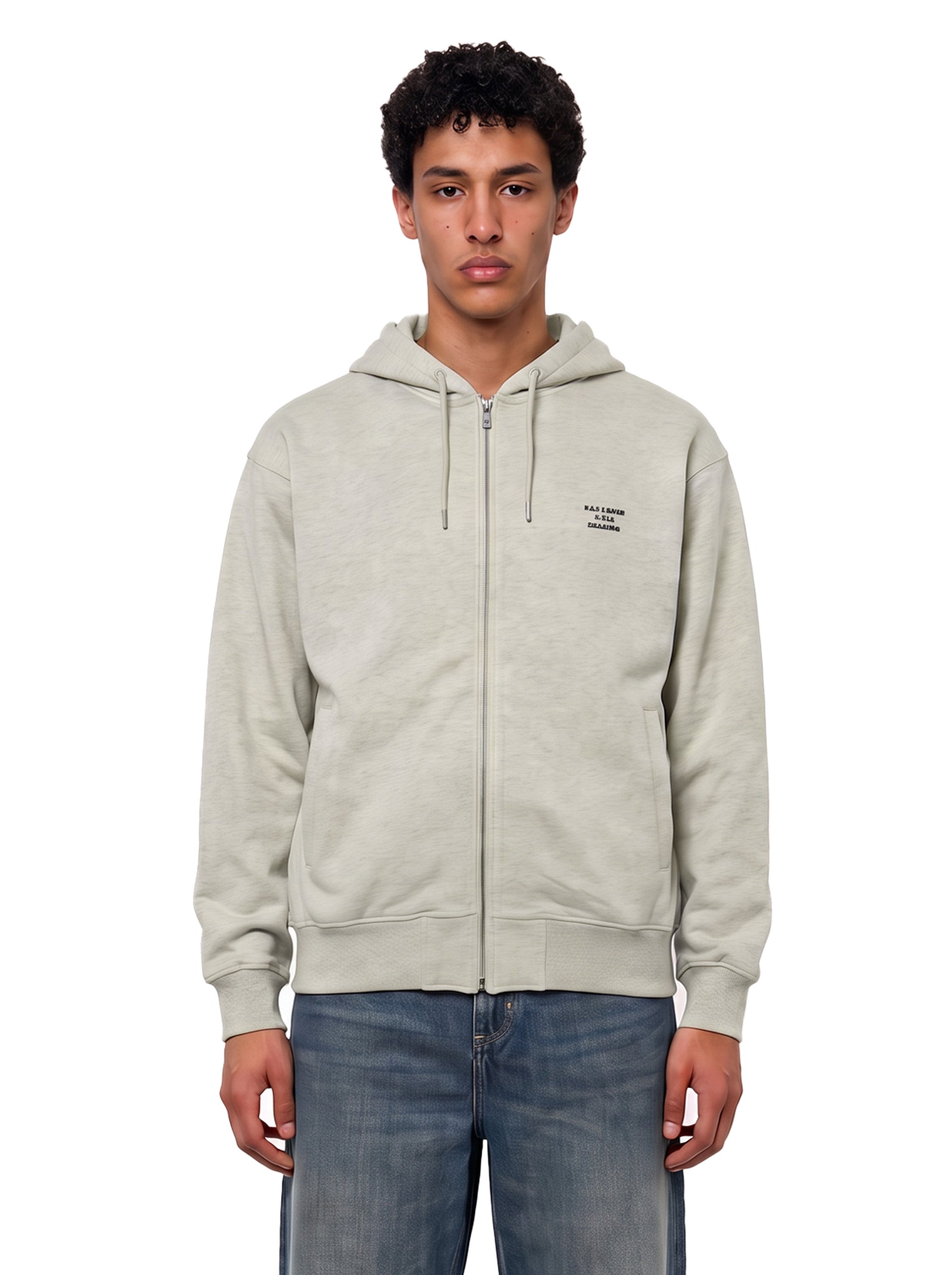 Felpa con cappuccio con stampa grafica in grigio 