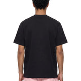 T-shirt classica a maniche corte con slogan in nero 