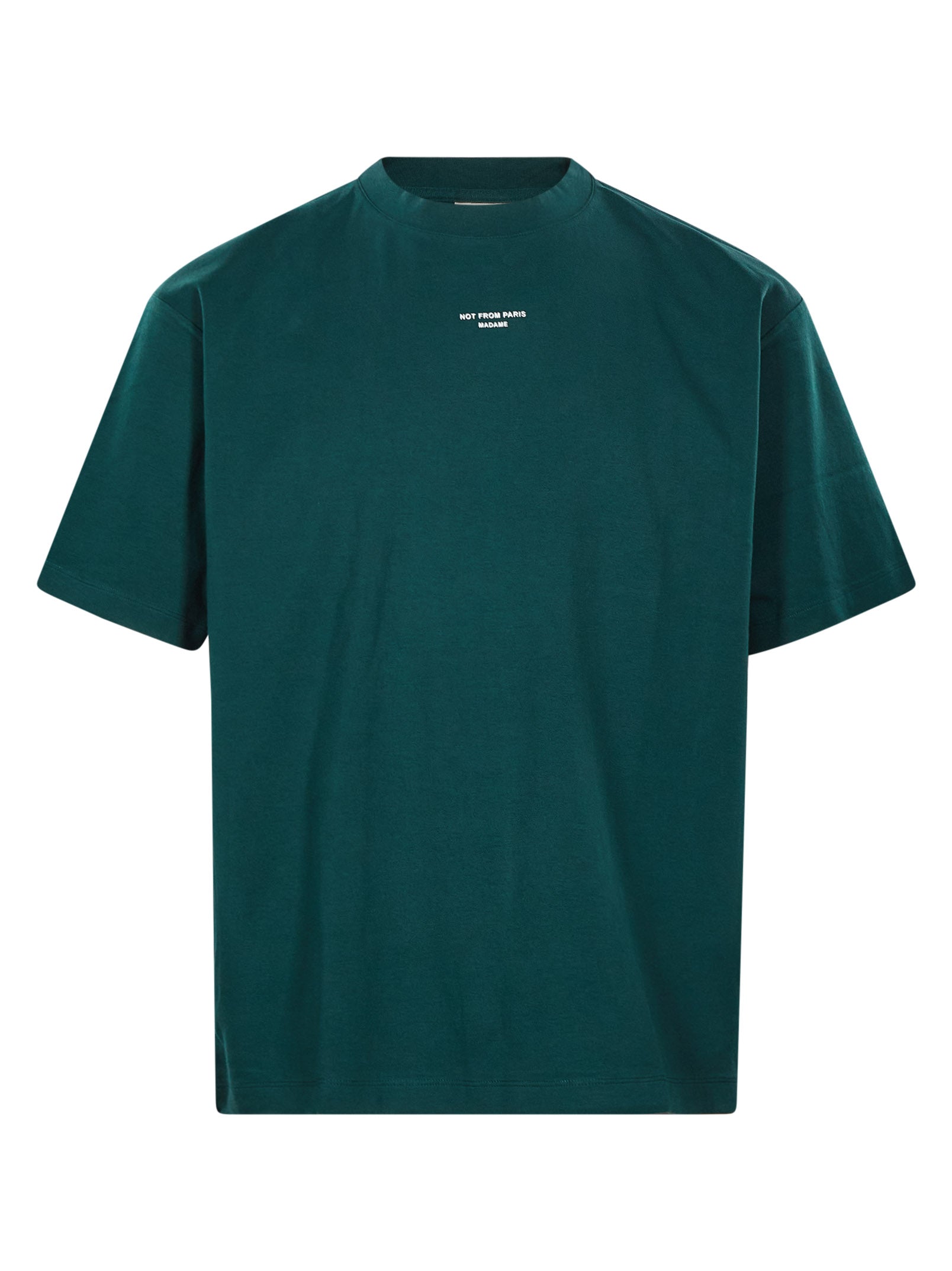 T-shirt classica a maniche corte con slogan in verde 