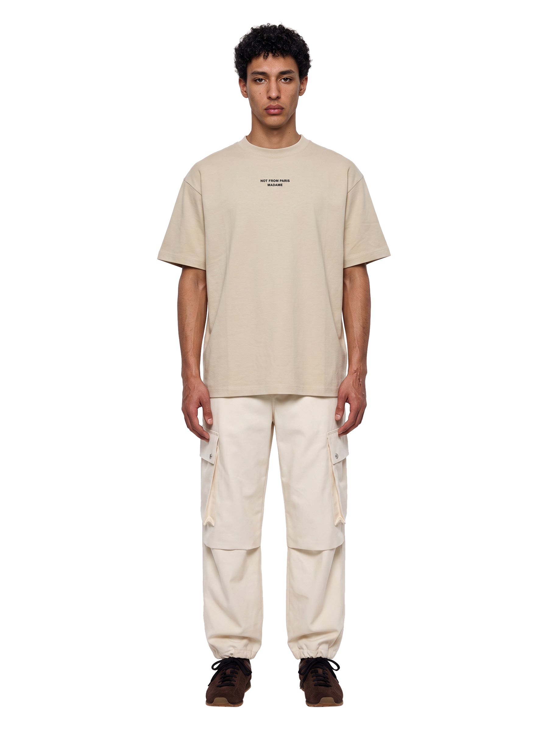 T-shirt a maniche corte Not From Paris Madame in beige 