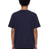 T-shirt classica a maniche corte con slogan in blu 