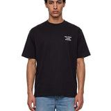 T-shirt classica a maniche corte con slogan in nero 