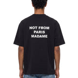 T-shirt classica a maniche corte con slogan in nero 