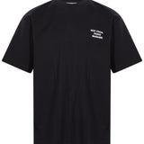 T-shirt classica a maniche corte con slogan in nero 
