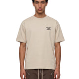 T-shirt classica a maniche corte con slogan in avorio 