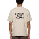 T-shirt classica a maniche corte con slogan in avorio 