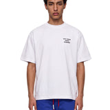 T-shirt classica a maniche corte con slogan in bianco 