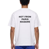 T-shirt classica a maniche corte con slogan in bianco 