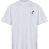 T-shirt classica a maniche corte con slogan in bianco 