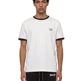 T-shirt classica a maniche corte con slogan in bianco 