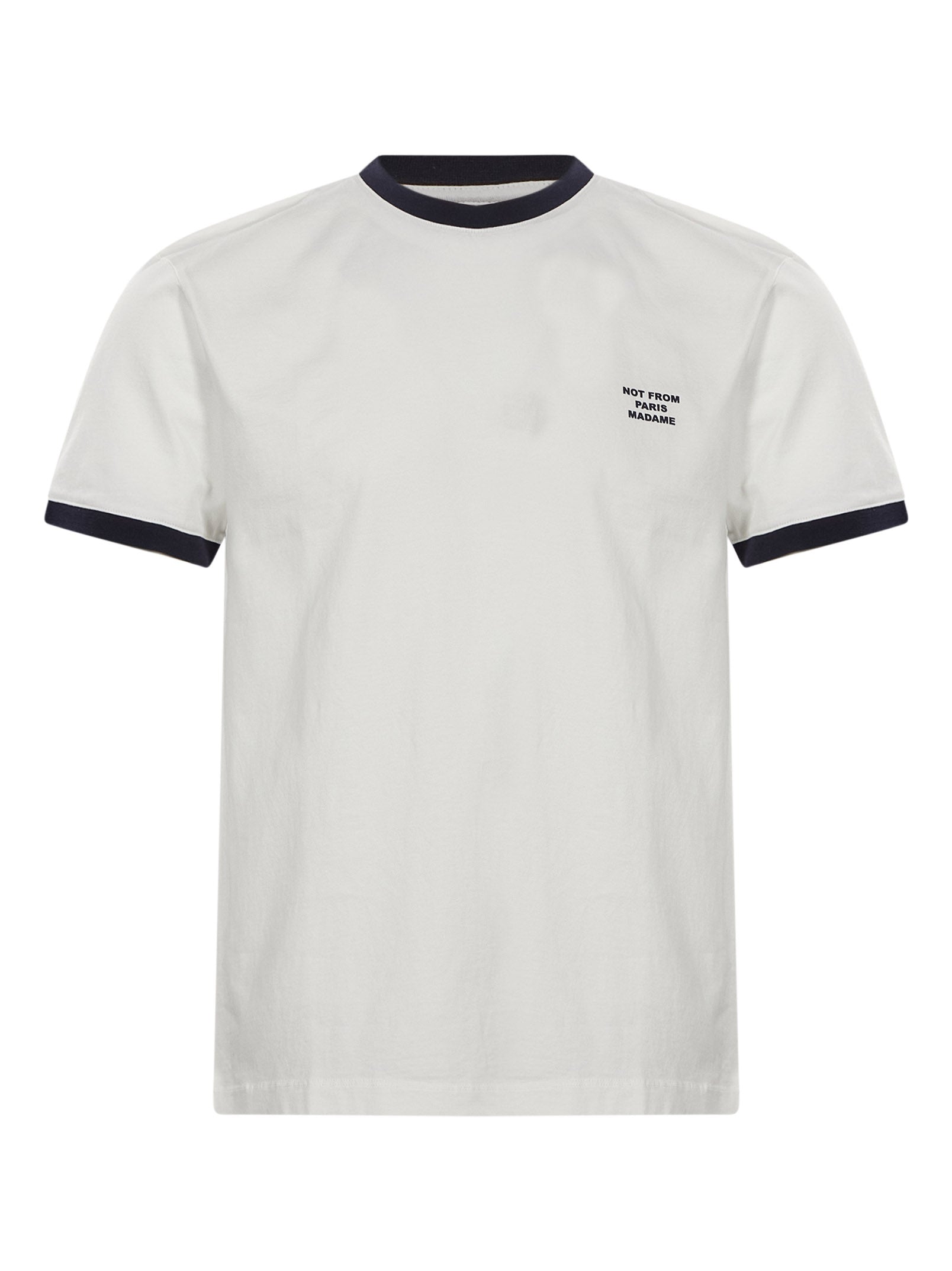 T-shirt classica a maniche corte con slogan in bianco 