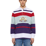 Polo a righe a maniche lunghe multicolore 