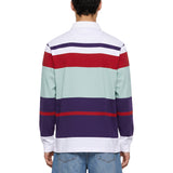 Polo a righe a maniche lunghe multicolore 