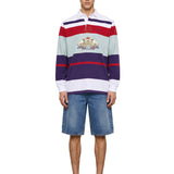 Polo a righe a maniche lunghe multicolore 