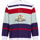 Polo a righe a maniche lunghe multicolore 