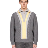 Maglione trucker mezza zip in grigio 