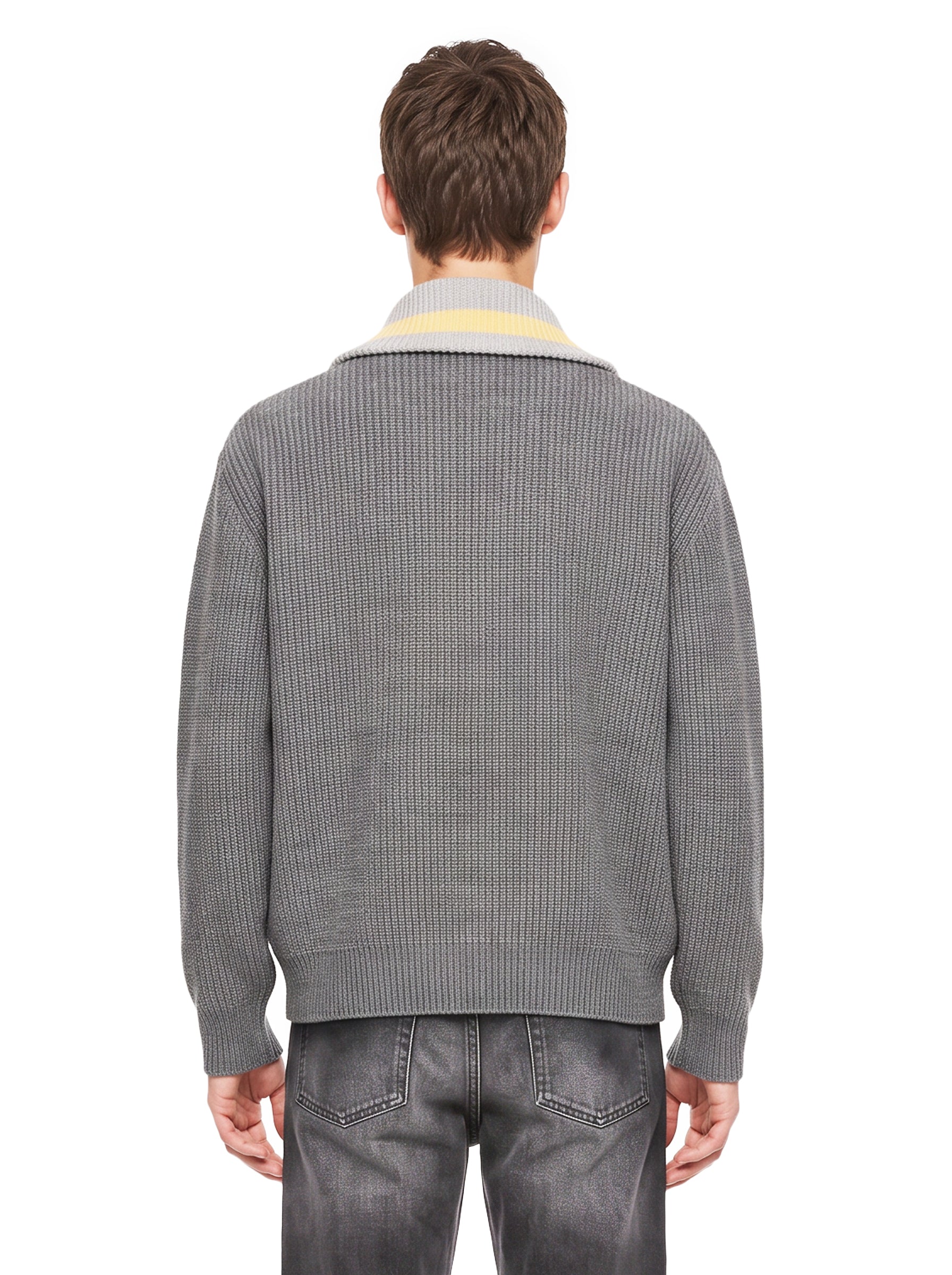 Maglione trucker mezza zip in grigio 
