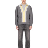 Maglione trucker mezza zip in grigio 
