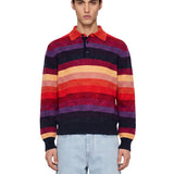 Polo in maglia a righe multicolore 