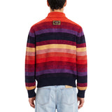 Polo in maglia a righe multicolore 