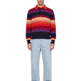 Polo in maglia a righe multicolore 