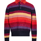 Polo in maglia a righe multicolore 