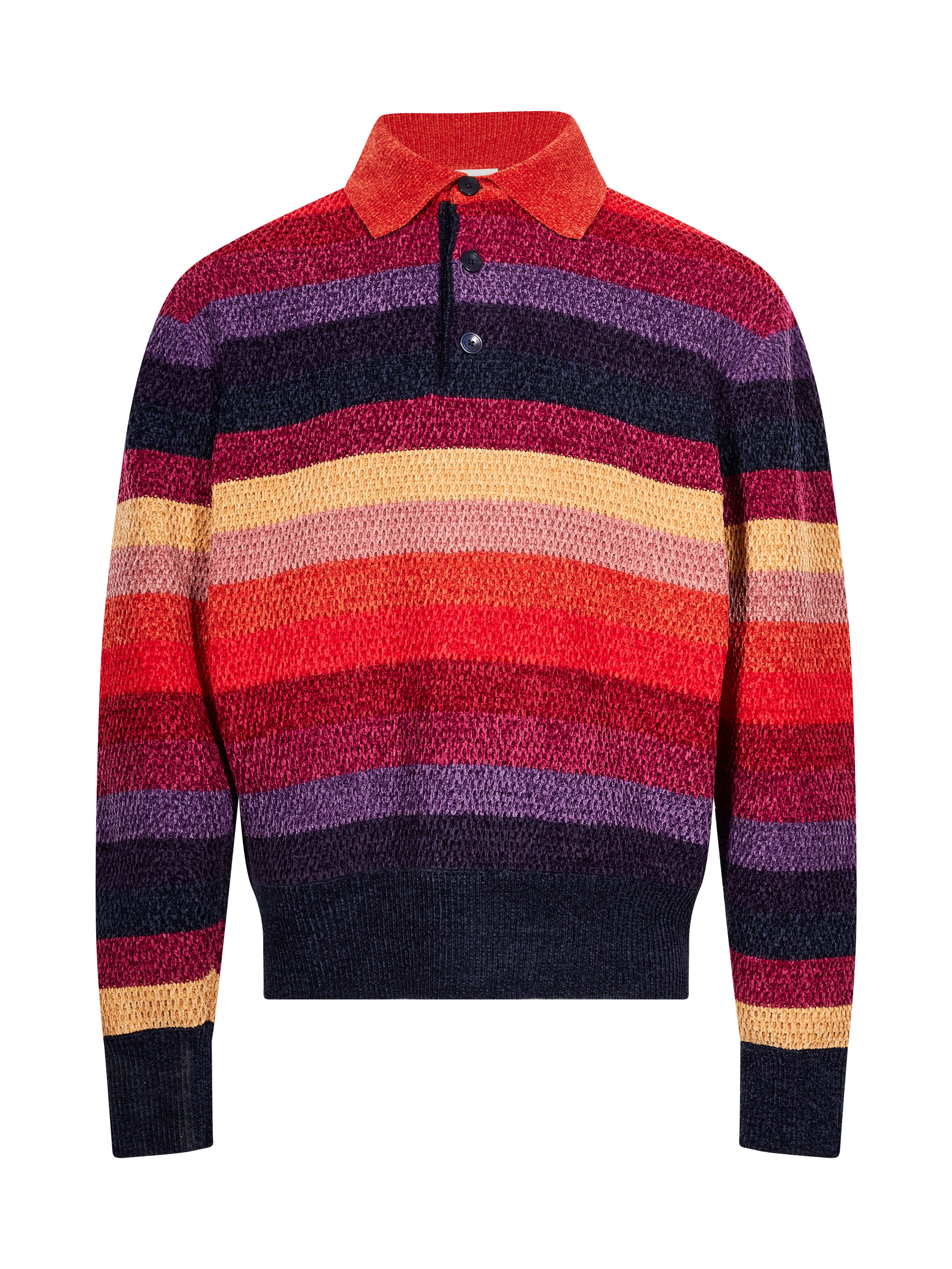 Polo in maglia a righe multicolore 