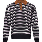 Polo a maniche lunghe a righe multicolore 